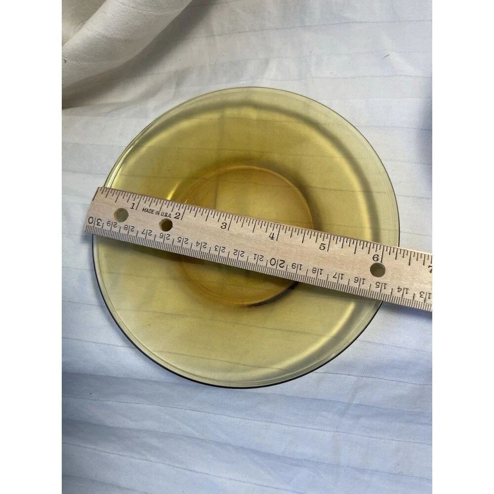 Vintage Amber Glass Bowl and Plate Set